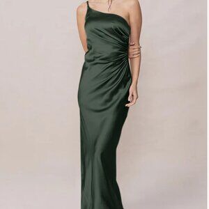 Jade Satin Dress - Black Tie